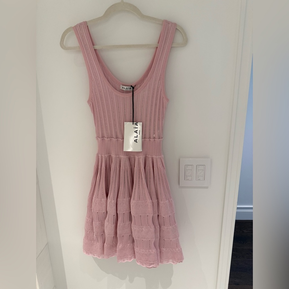 $3200 Alaia ballet pink crinoline skater dress size FR40 NWT